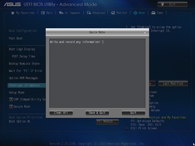 BIOS - Quick Note